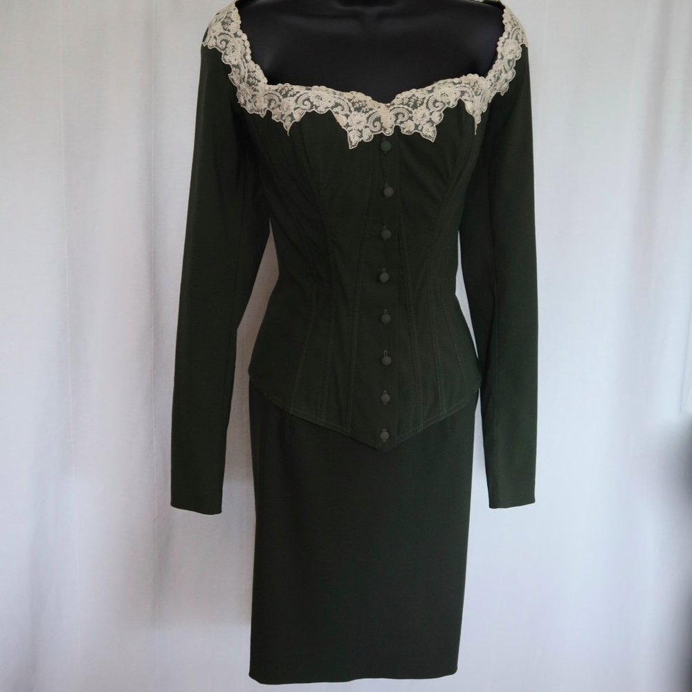 Chantel Thomass Vintage Bustier Top & Skirt Set